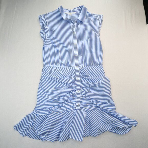 Rare Size Veronica Beard Bell button down ruched dress Sz 16 - Picture 7 of 13